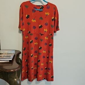 Gudrun Sjoden Red Floral Midi Dress